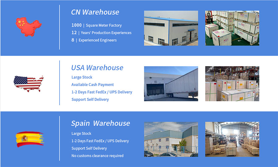 warehouse in USA Canada Thailand Spain